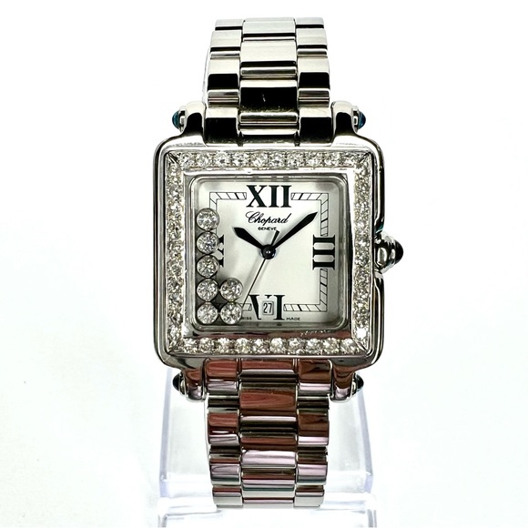 CHOPARD HAPPY SPORT Quartz 27mm 7 Floating 2TCW Diamonds Watch - Picture 1 of 7